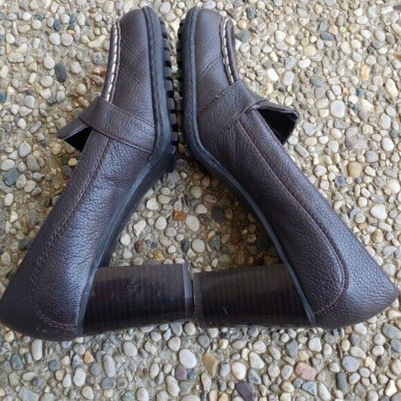 Tommy Girl Chunky Heel Leather Upper Pumps - Brown - Size 6 - Picture 4 of 8